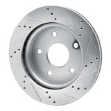 Dynamic Friction 2005-2011 Dodge Dakota RWD Front Left Drilled & Slotted Silver Brake Rotor by Dynamic Friction Company 631-40105L