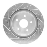 Dynamic Friction 2004-2006 Dodge Ram 1500 Pickup Rear Left Drilled & Slotted Silver Brake Rotor by Dynamic Friction Company 631-40106L