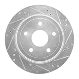 Dynamic Friction 2004-2006 Dodge Ram 1500 Pickup Rear Left Drilled & Slotted Silver Brake Rotor by Dynamic Friction Company 631-40106L