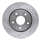 Dynamic Friction 2008-2016 Chrysler Town & Country Front Left Drilled & Slotted Silver Brake Rotor by Dynamic Friction Company 631-40107L