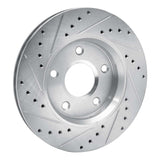 Dynamic Friction 2008-2016 Chrysler Town & Country Front Right Drilled & Slotted Silver Brake Rotor by Dynamic Friction Company 631-40107R