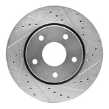 Dynamic Friction 2008-2016 Chrysler Town & Country Front Right Drilled & Slotted Silver Brake Rotor by Dynamic Friction Company 631-40107R