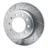 Dynamic Friction 2008-2020 Dodge Ram 4500 Front Left Drilled & Slotted Silver Brake Rotor by Dynamic Friction Company 631-40108L
