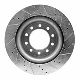 Dynamic Friction 2008-2020 Dodge Ram 4500 Front Left Drilled & Slotted Silver Brake Rotor by Dynamic Friction Company 631-40108L