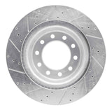 Dynamic Friction 2008-2020 Dodge Ram 4500 Front Right Drilled & Slotted Silver Brake Rotor by Dynamic Friction Company 631-40108R