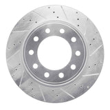 Dynamic Friction 2008-2020 Dodge Ram 4500 Front Right Drilled & Slotted Silver Brake Rotor by Dynamic Friction Company 631-40108R