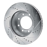 Dynamic Friction 2009-2025 Dodge Ram 2500 Front Left Drilled & Slotted Silver Brake Rotor by Dynamic Friction Company 631-40110L