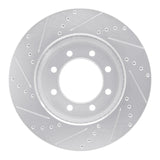 Dynamic Friction 2009-2025 Dodge Ram 3500 Front Right Drilled & Slotted Silver Brake Rotor by Dynamic Friction Company 631-40110R