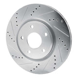 Dynamic Friction 2012-2025 Chrysler Voyager Front Left Drilled & Slotted Silver Brake Rotor by Dynamic Friction Company 631-40112L
