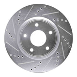 Dynamic Friction 2012-2025 Chrysler Voyager Front Left Drilled & Slotted Silver Brake Rotor by Dynamic Friction Company 631-40112L