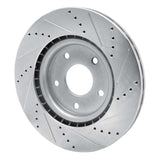 Dynamic Friction 2012-2025 Chrysler Voyager Front Left Drilled & Slotted Silver Brake Rotor by Dynamic Friction Company 631-40112L