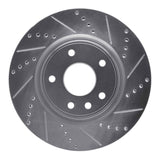 Dynamic Friction 2012-2025 Chrysler Pacifica Front Right Drilled & Slotted Silver Brake Rotor by Dynamic Friction Company 631-40112R
