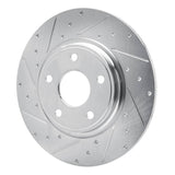 Dynamic Friction 2012-2020 Chrysler Town & Country Rear Left Drilled & Slotted Silver Brake Rotor by Dynamic Friction Company 631-40113L