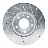 Dynamic Friction 2014-2025 Ram ProMaster 2500 Front Left Drilled & Slotted Silver Brake Rotor by Dynamic Friction Company 631-40114L