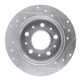 Dynamic Friction 2014-2021 Ram ProMaster 2500 Rear Left Drilled & Slotted Silver Brake Rotor by Dynamic Friction Company 631-40115L