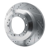 Dynamic Friction 2005-2020 Dodge Ram 4500 Rear Left Left Drilled & Slotted Silver Brake Rotor by Dynamic Friction Company 631-40116L