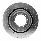 Dynamic Friction 2005-2020 Dodge Ram 4500 Rear Left Left Drilled & Slotted Silver Brake Rotor by Dynamic Friction Company 631-40116L