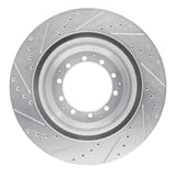 Dynamic Friction 2005-2020 Dodge Ram 4500 Rear Right Drilled & Slotted Silver Brake Rotor by Dynamic Friction Company 631-40116R