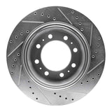 Dynamic Friction 2009-2025 Dodge Ram 2500 Rear Left Drilled & Slotted Silver Brake Rotor by Dynamic Friction Company 631-40118L