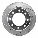 Dynamic Friction 2009-2025 Dodge Ram 2500 Rear Left Drilled & Slotted Silver Brake Rotor by Dynamic Friction Company 631-40118L