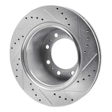 Dynamic Friction 2009-2025 Dodge Ram 2500 Rear Left Drilled & Slotted Silver Brake Rotor by Dynamic Friction Company 631-40118L