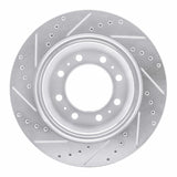 Dynamic Friction 2009-2025 Dodge Ram 3500 Rear Right Drilled & Slotted Silver Brake Rotor by Dynamic Friction Company 631-40118R
