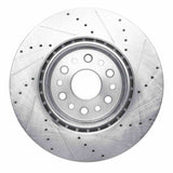 Dynamic Friction 2019-2025 Ram 1500 Front Left Drilled & Slotted Silver Brake Rotor by Dynamic Friction Company 631-40120L
