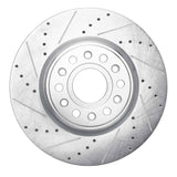 Dynamic Friction 2019-2025 Ram 1500 Front Left Drilled & Slotted Silver Brake Rotor by Dynamic Friction Company 631-40120L