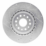 Dynamic Friction 2019-2025 Ram 1500 Front Right Drilled & Slotted Silver Brake Rotor by Dynamic Friction Company 631-40120R