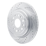 Dynamic Friction 2019-2025 Ram 1500 Rear Left Drilled & Slotted Silver Brake Rotor by Dynamic Friction Company 631-40121L
