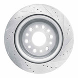 Dynamic Friction 2019-2025 Ram 1500 Rear Left Drilled & Slotted Silver Brake Rotor by Dynamic Friction Company 631-40121L