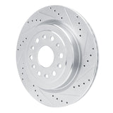 Dynamic Friction 2019-2025 Ram 1500 Rear Right Drilled & Slotted Silver Brake Rotor by Dynamic Friction Company 631-40121R