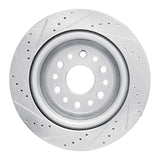 Dynamic Friction 2019-2025 Ram 1500 Rear Right Drilled & Slotted Silver Brake Rotor by Dynamic Friction Company 631-40121R