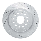 Dynamic Friction 2019-2025 Ram 1500 Rear Right Drilled & Slotted Silver Brake Rotor by Dynamic Friction Company 631-40121R
