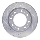 Dynamic Friction 2019-2025 Ram 4000 (Mexico) Rear Left Drilled & Slotted Silver Brake Rotor by Dynamic Friction Company 631-40122L