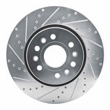 Dynamic Friction 2021-2025 Jeep Grand Wagoneer L Front Left Drilled & Slotted Silver Brake Rotor by Dynamic Friction Company 631-40125L