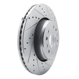 Dynamic Friction 2021-2025 Jeep Wagoneer Front Right Drilled & Slotted Silver Brake Rotor by Dynamic Friction Company 631-40125R