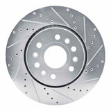 Dynamic Friction 2021-2025 Jeep Wagoneer Front Right Drilled & Slotted Silver Brake Rotor by Dynamic Friction Company 631-40125R