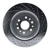 Dynamic Friction 2021-2025 Jeep Wagoneer Rear Left Drilled & Slotted Silver Brake Rotor by Dynamic Friction Company 631-40126L