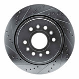 Dynamic Friction 2021-2025 Jeep Wagoneer Rear Left Drilled & Slotted Silver Brake Rotor by Dynamic Friction Company 631-40126L