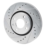 R1 Concepts 1988-1989 Eagle Medallion Front Left Drilled & Slotted Silver Brake Rotor by R1 Concepts 631-41000L