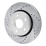Dynamic Friction 2005-2010 Jeep Grand Cherokee Front Left Drilled & Slotted Silver Brake Rotor by Dynamic Friction Company 631-42000L