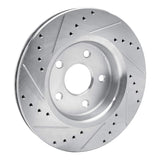 Dynamic Friction 2005-2010 Jeep Commander Front Right Drilled & Slotted Silver Brake Rotor by Dynamic Friction Company 631-42000R