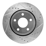 Dynamic Friction 2005-2010 Jeep Commander Front Right Drilled & Slotted Silver Brake Rotor by Dynamic Friction Company 631-42000R