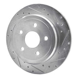 Dynamic Friction 2005-2010 Jeep Grand Cherokee Rear Right Drilled & Slotted Silver Brake Rotor by Dynamic Friction Company 631-42001R