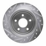 Dynamic Friction 2005-2010 Jeep Grand Cherokee Rear Right Drilled & Slotted Silver Brake Rotor by Dynamic Friction Company 631-42001R