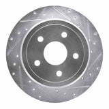 Dynamic Friction 2005-2010 Jeep Grand Cherokee Rear Right Drilled & Slotted Silver Brake Rotor by Dynamic Friction Company 631-42001R