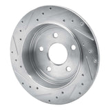 Dynamic Friction 2005-2010 Jeep Grand Cherokee Rear Right Drilled & Slotted Silver Brake Rotor by Dynamic Friction Company 631-42001R