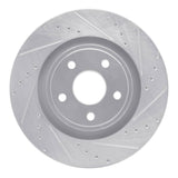 Dynamic Friction 2006-2010 Jeep Grand Cherokee Front Right Drilled & Slotted Silver Brake Rotor by Dynamic Friction Company 631-42002R