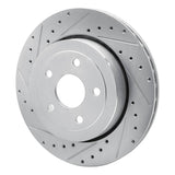 Dynamic Friction 2006-2010 Jeep Grand Cherokee Rear Left Drilled & Slotted Silver Brake Rotor by Dynamic Friction Company 631-42003L